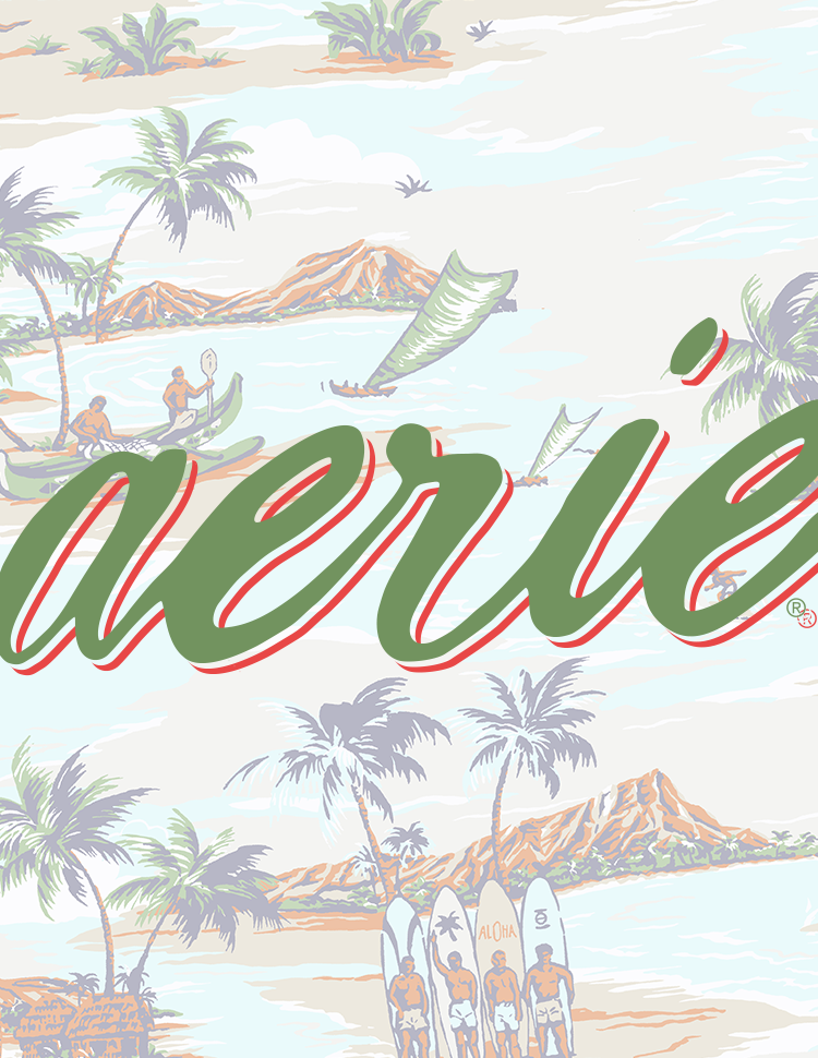 American Eagle Send a Gift Card - Aerie%20Red%20Outline%20Greeting 1020522 